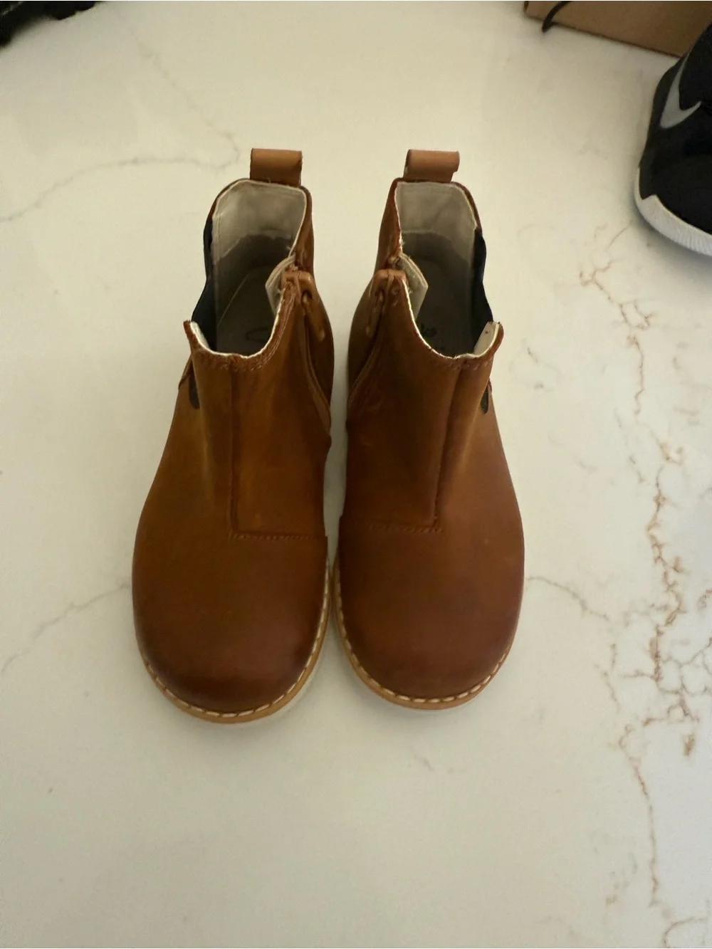 Clarks - Toddler Brown Leather Chelsea Boots - Classic Slip-On Style